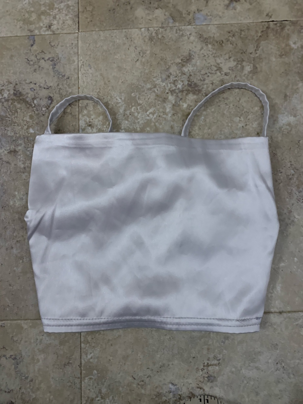 Nasty Gal White Satin Crop Cami
